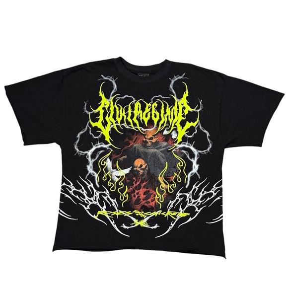 Civil Regime One Step Closer Dungeon Black Neon Graphic Tee Streetwear Men's L - Picture 1 of 12